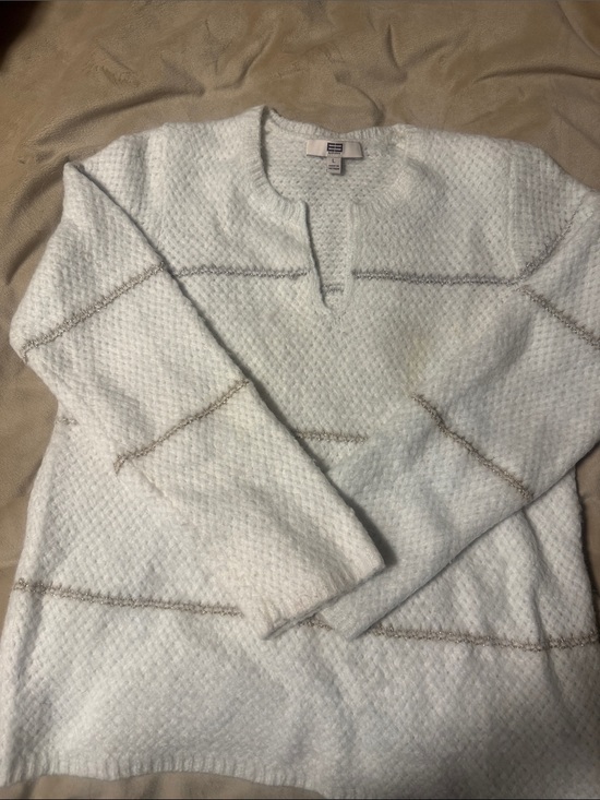 Etcetera Sweaters - Etcetera White Textured Knit Sweater -